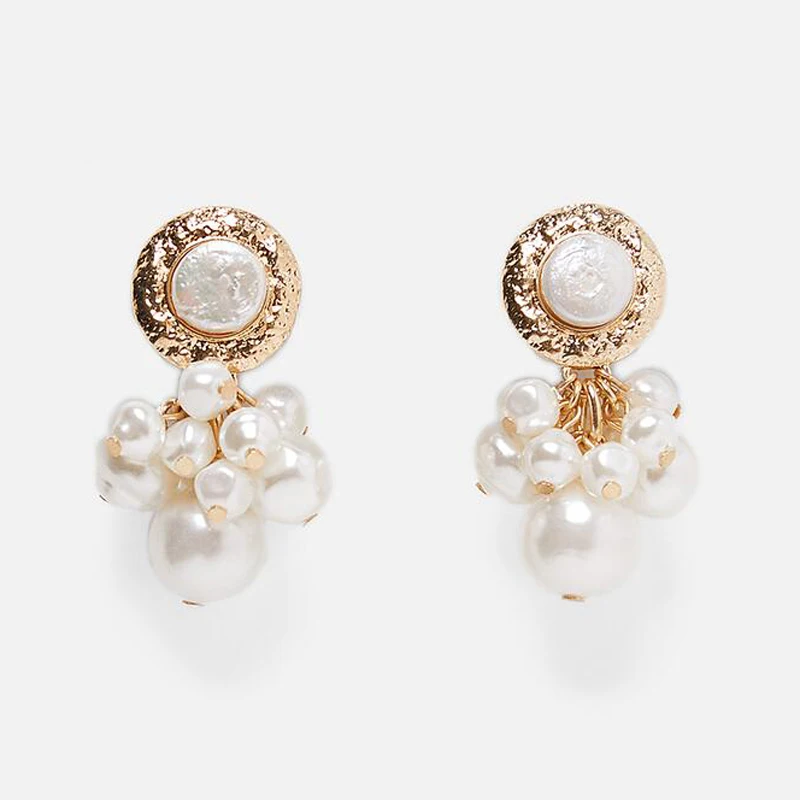 

Bestessy Fashion Handmade ZA 2019 Drop Earrings Women Simulated Pearl Maxi Statement Earrings Wedding Party Jewelry Bijoux