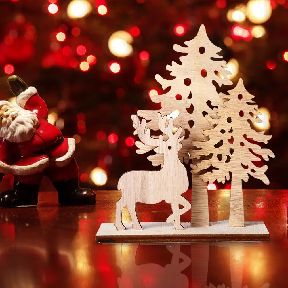 Деревянная Рождественская елка, лось, креативный Рождественский Декор, сделай сам, для дома, на открытом воздухе, на Рождество, праздник, зима, страна чудес, вечерние игрушки для детей, домашний декор