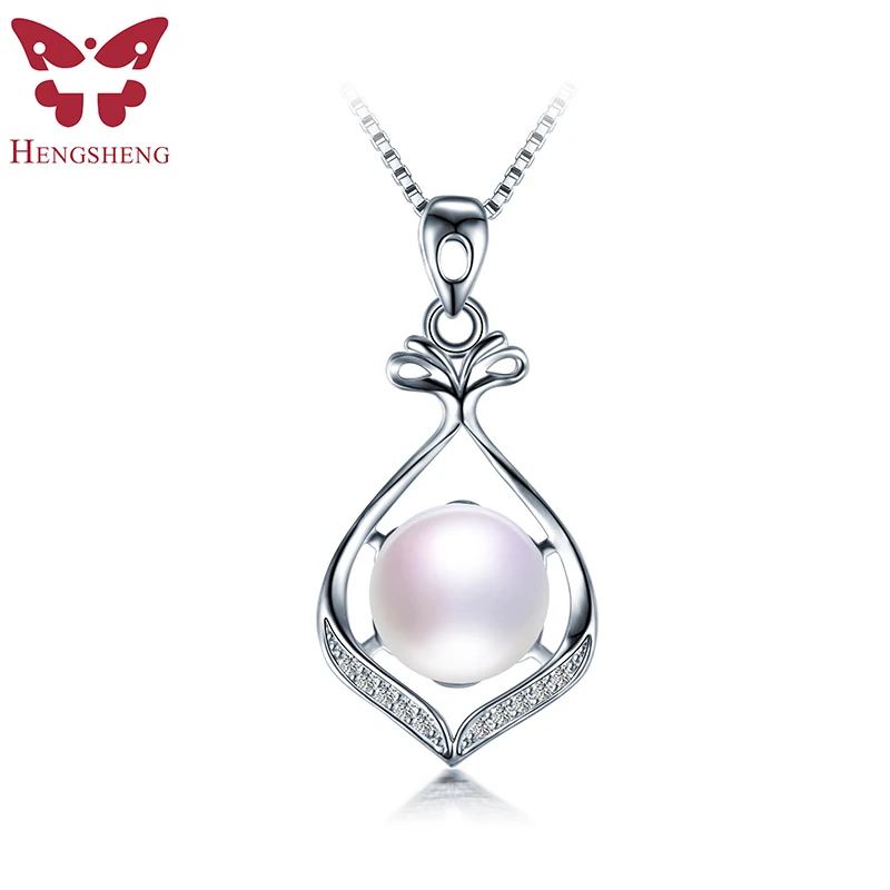 

HENGSHENG Natural Pearl Women Pendants&Necklaces,Real Freshwater Black/White Pearl,Fashion Jewelry With Gift Box