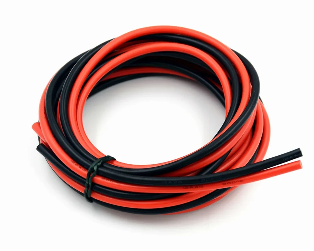

12AWG silicone wire Soft and flexible Red & black connection cable stranded tinned copper wire resistant to high temperatures
