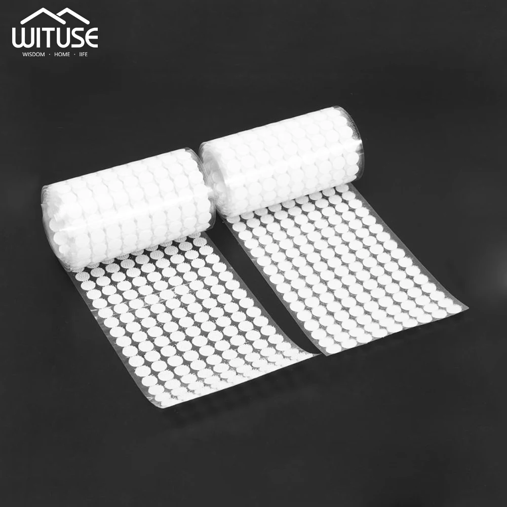 

WITUSE 400Pairs Magic Nylon Sticker Double Sided Table Desk Adhesive Hooks Loops Disks Round Rectangle Fastener Tape Sewing DIY