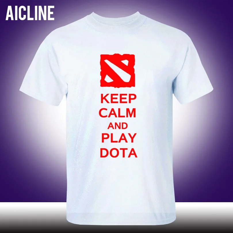  Fashion Tops Keep Calm And Play Dota 2 T-shirts The Walking Dead Movie Tshirts men Summer T Shirts 