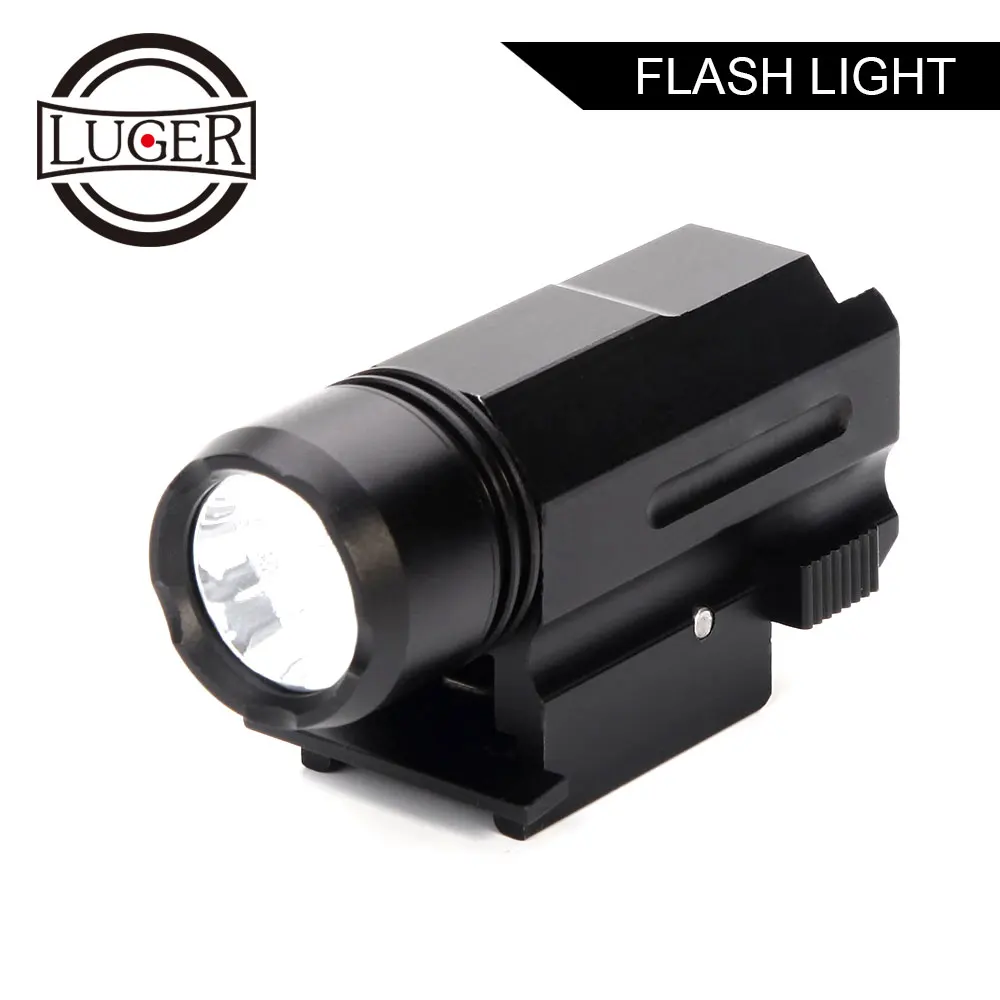 

LUGER Hunting Torch Light LED Rifle Glock Gun Flash Light Tactical Torch Flashlight With Release 20mm Mount For Pistol Airsoft