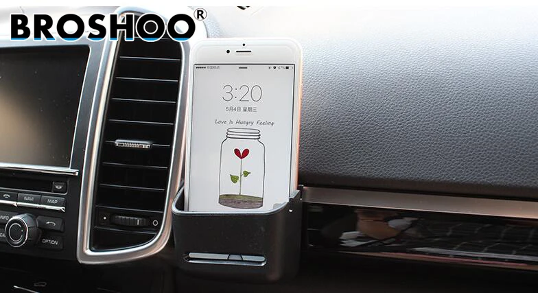 BROSHOO Автомобильный держатель для телефона, Авто многоцелевой ящик для хранения, коробка для переноски автомобиля, телефонные полки, аксессуары для интерьера, Стайлинг автомобиля