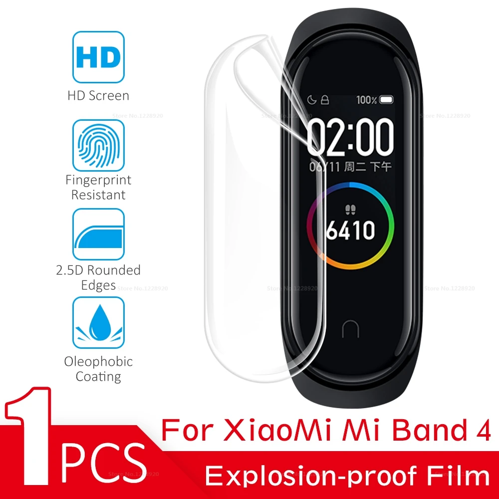 3 шт./партия, защитная пленка с полным покрытием для экрана Xiaomi mi Band 4 Bnad4 Smart чехол с браслетом, пленка для mi Band 4, аксессуары - Цвет: 1 Piece