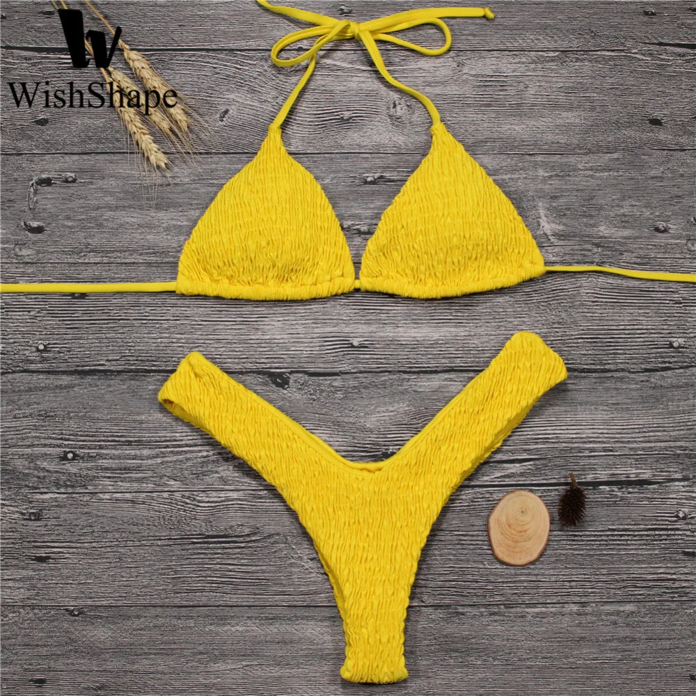 Aliexpress.com : Buy Yellow Bikini Swimwear Push Up Bikinis Bandeau ...