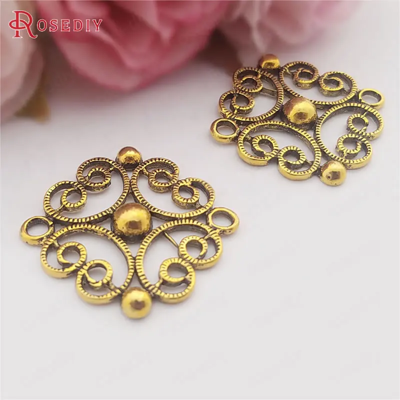 

(31581)10PCS 31x33MM Antique Gold Zinc Alloy Connector Charms Diy Jewelry Findings Accessories Wholesale