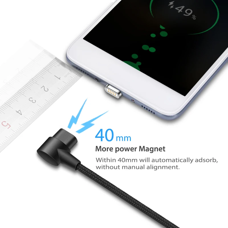 Micro Usb Cable L Line Magnetic Charging Cable 90 Degree Usb Charger Cable For Iphone X 8 7 6 Plus 5 5s Usb Type C Usb C Cable Mobile Phone Chargers Aliexpress
