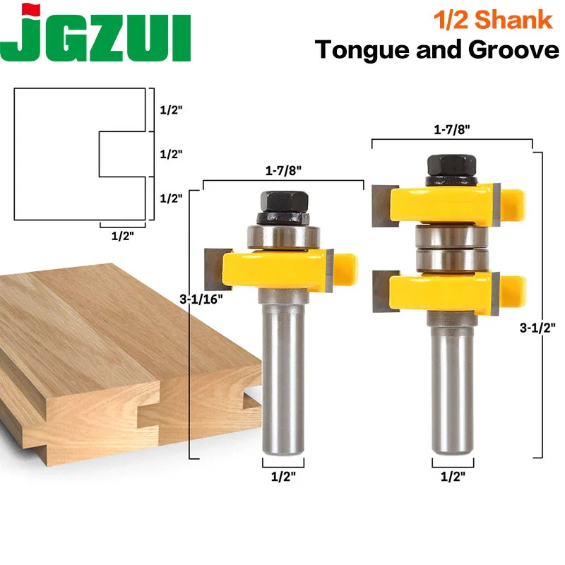 1-12 2 Bit Tongue and Groove Router Bit Set -