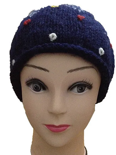 BomHCS осень зима темно синяя звезда шапочка с цветком комплект вязаная шапка+ шарф ручной работы женская теплая шапка