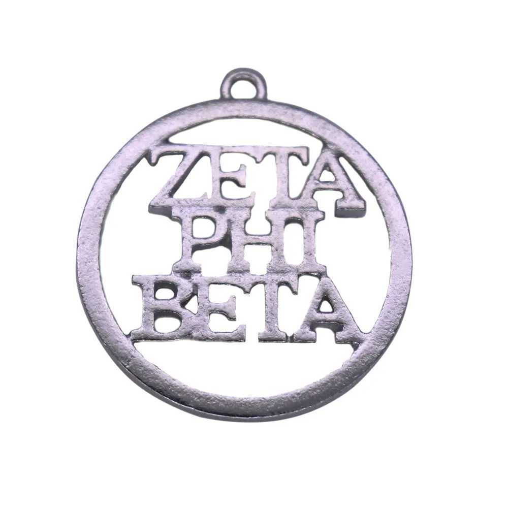 

DOUBLE NOSE Sorority Greek Letters Zeta Phi Beta Charm Pendant ZPB Label Society Sign Jewelry Accessory New Design