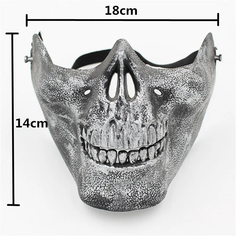 Маскарадные маски спартанская тема Вечерние Маски с золотым черепом украшения для взрослых маскарадный Бал Античные маски на Хэллоуин лицо, Q - Цвет: Silver Skull Half