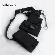 Хип-хоп нагрудная сумка для мужчин черная модная уличная нагрудная сумка поясная сумка мульти-карман дорожная сумка для телефона поясная сумка