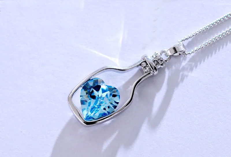 Женское Ожерелье s Love Drift кулон в виде бутылки новая женская мода популярное хрустальное ожерелье цепочка металлическая подвеска#40