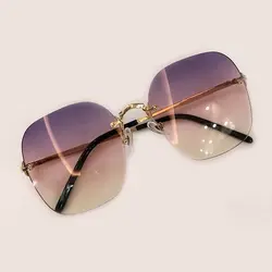 Без оправы Высокое качество для женщин солнцезащитные очки для брендовая Дизайнерская обувь с упаковочная коробка Óculos де Сол