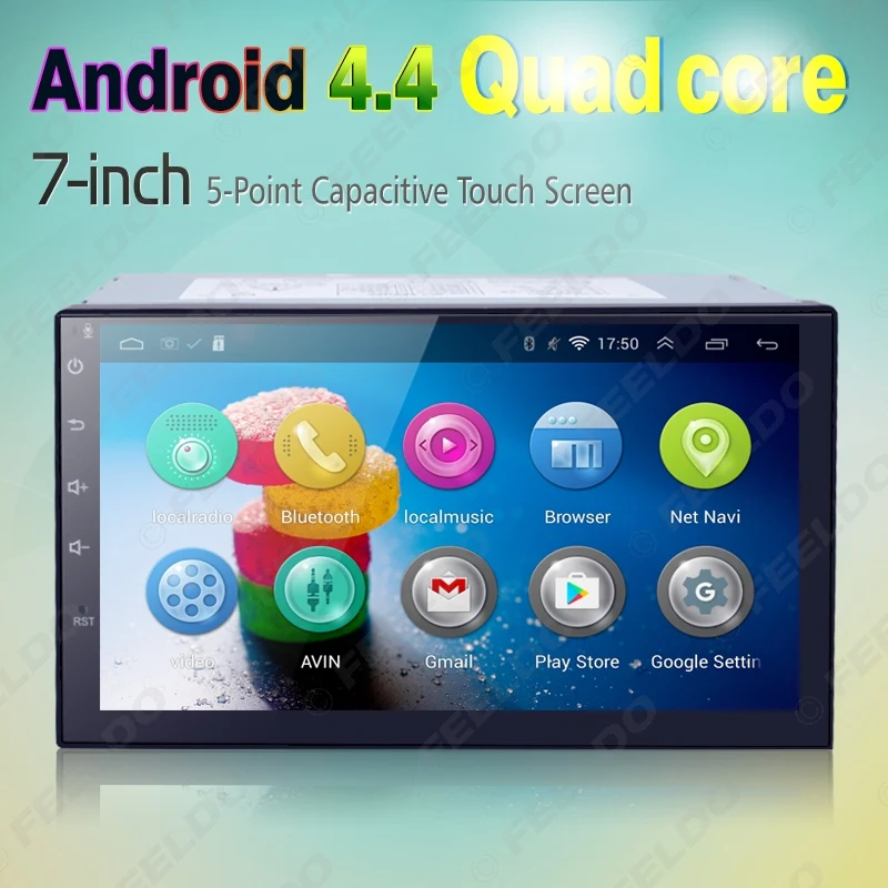 Perfect FEELDO 7inch Android 4.4.2 Quad Core Car Media Player With GPS Navi Radio For Nissan/Hyundai Universal 2DIN ISO #3900 14