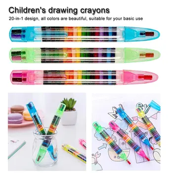 

Children Painting Toys 20 Colors Wax Crayon Baby Funny Creative Educational Oil Pastels Kids Graffiti Pen Art Gift