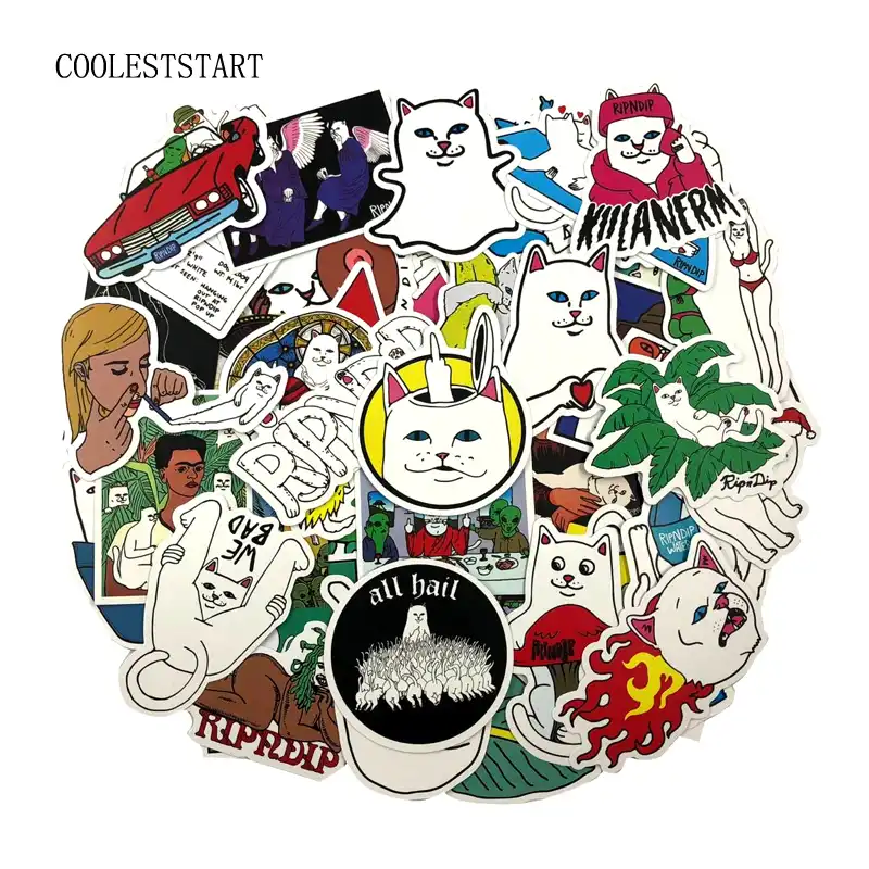 50pcs Cute Cat Lord Nermal Car Styling Funny Cool Bomb Waterproof Graffiti Doodle Sticker For Skateboard Fashion Toy Sticker Aliexpress