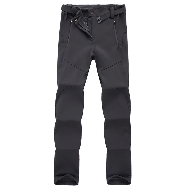 Для женщин и мужчин из плотного теплого флиса софтшелл брюки для рыбалки, кемпинга, походов, лыжного спорта брюки водонепроницаемые ветрозащитные VA274 - Цвет: Women Black