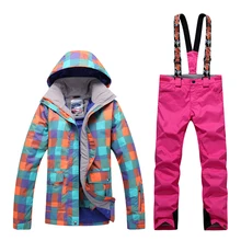 GsouSnow зимний женский лыжный костюм, однослойный и двухслойный костюм, Спорт на открытом воздухе, ветрозащитный, водонепроницаемый, теплый и дышащий