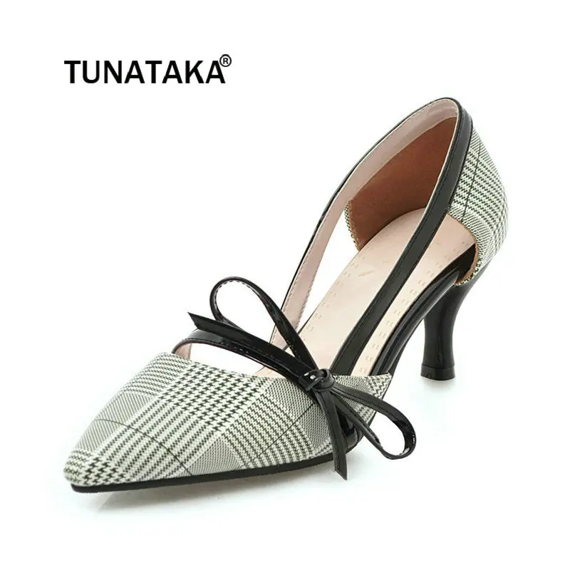 

Sweet Bow Knot Women 's Slip On Lazy Shoes Fashion Pointed Toe Dress High Heel Pumps Blue Pink Green
