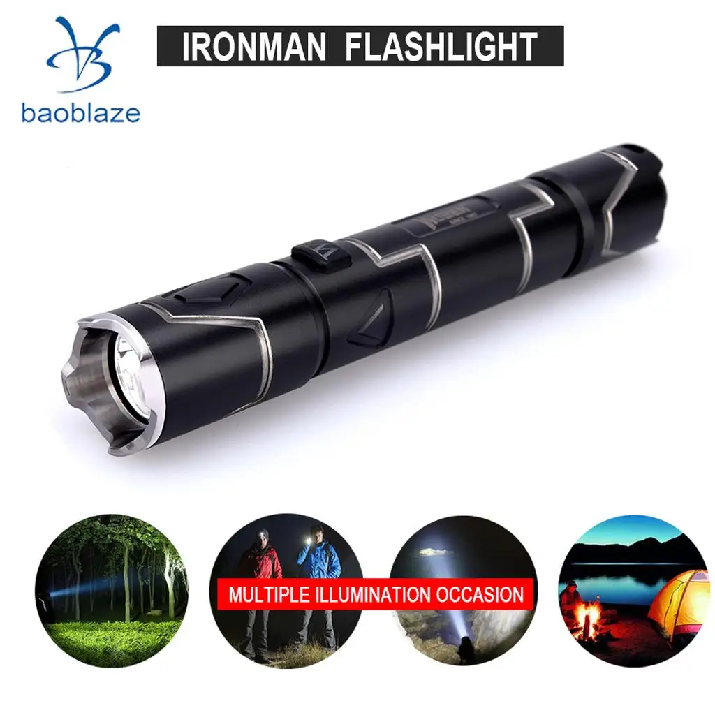 

Rechargeable LED Flashlight Tactical Handheld Waterproof Torch Aluminium
