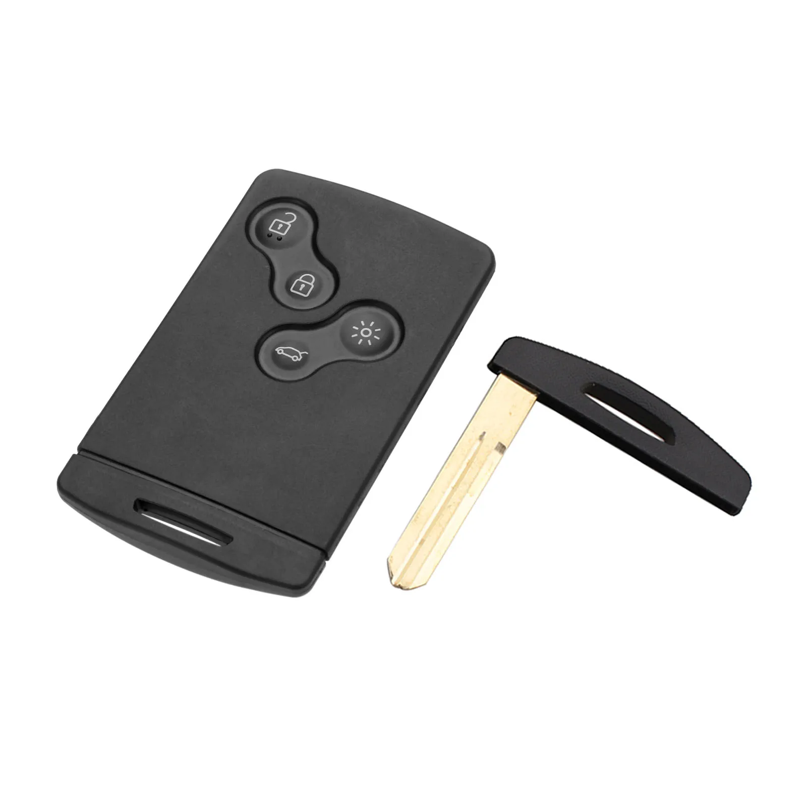 Yetaha 4 Buttons Car Smart Remote Key Card For Renault Koleos With PCF7952 Chip Uncut Blade 433 MHz Remtekey