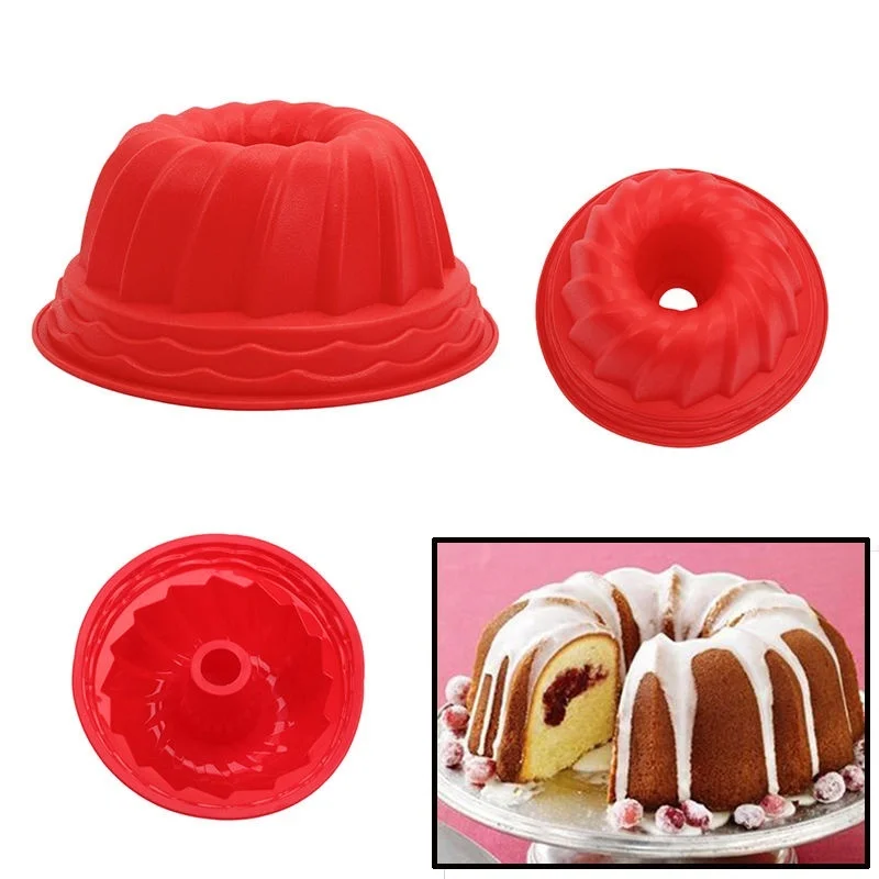 

1pcs Silicone Pan Ring Shaped Cake PastryBread Mold Tray Mould Bakeware Kitchenware Home Kitchen Baking Cake Bread Mould Tools