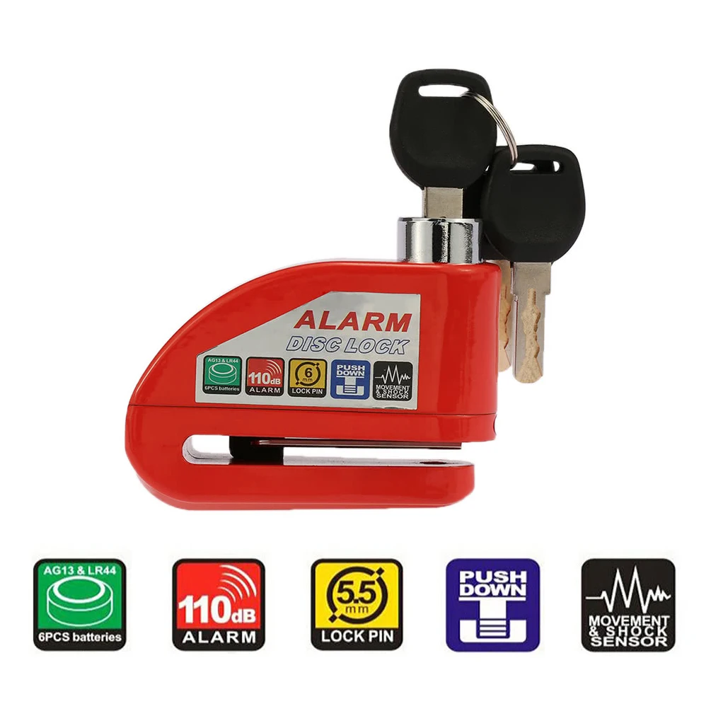 CARGOOL Motorcycle Alarm Disc Lock Motorbike Antitheft Lock Bike