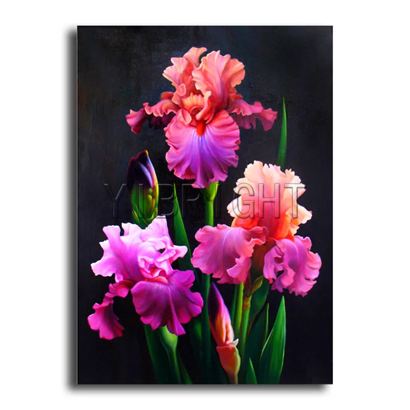 

Diamond Painting Full Square Flower "Iris",Diy 5d Diamond Embroidery Painting Color "Red" Cross Stitch Round Drill Decor Y1