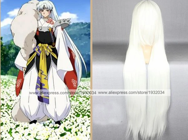Бесплатная доставка мода инуяша Sesshomaru косплей парик в стиле синтетический cap