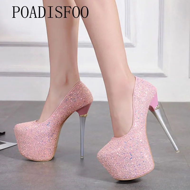 

LTARTA 2019 Spring New Shallow Mouth Round Head Super High Heel Waterproof Platform Stiletto women's Shoes JXQ-512-1