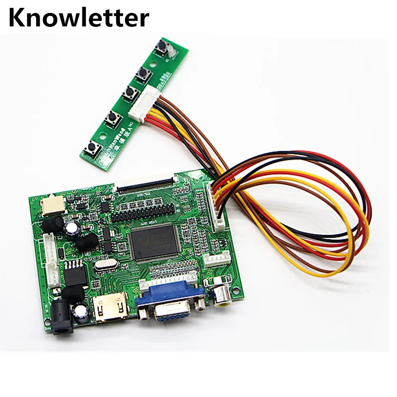 Плата управления для ЖК монитора HDMI + VGA 2 входных источника A/D AT065TN14 AT070TN90 / AT070TN92