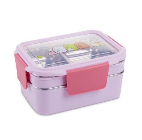 mylb Cartoon Lunch Box Stainless Steel Double Layer Food Container Portable for Kids Kids Picnic School Bento Box - Цвет: 3