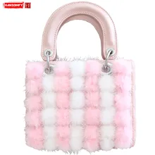 Роскошные модные женские сумки новая волна женская Корейская версия меха норки мяч мех Стразы сумки через плечо