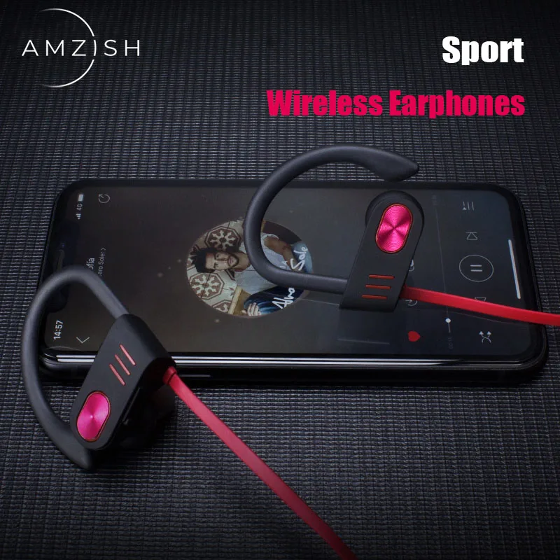 

amzish Waterproof Bluetooth Earphones Wireless Headphones Stereo Headset HiFi Earbuds Sport Earphone For Xiaomi Samsung iPhone