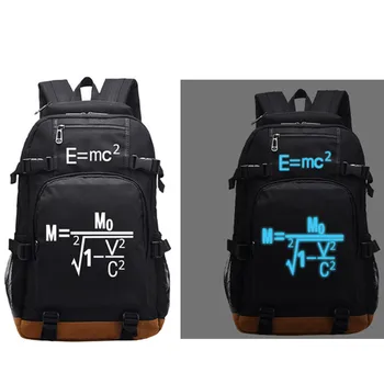 

Funny Einstein Relativistic formula Luminous Backpack Bag Travel Bags Cosplay Computer Student Book School Laptop Backpack