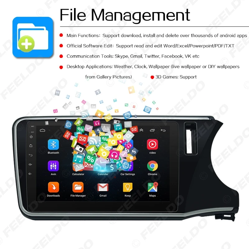 Discount FEELDO 10.2 inch Bigger HD Screen Android 6.0 Quad Core Car Media Player With GPS Navi Radio For For Honda City 2015-2017 #2680 14 Discount FEELDO 10.2 inch Bigger HD Screen Android 6.0 Quad Core Car Media Player With GPS Navi Radio For For Honda City 2015-2017 #2680 14