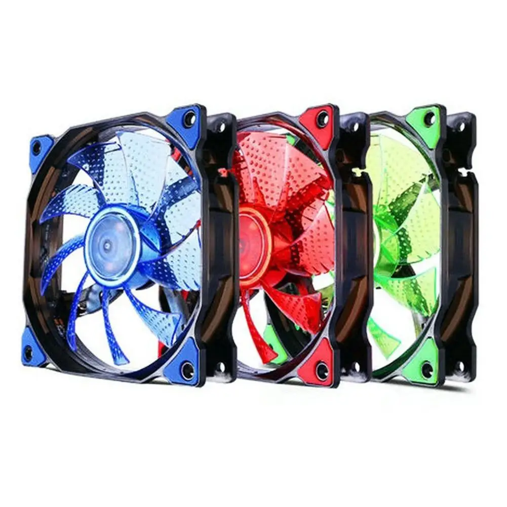 Computer Fan ABS 12CM 15LED Lights Luminous Silent Fans Radiating