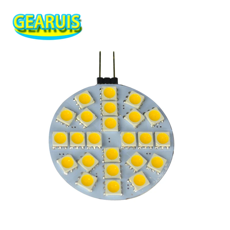 

10pcs DC 12V G4 2W Home Car RV Marine Bulb Lamp 24 leds 3528 5050 SMD Warm White 12V