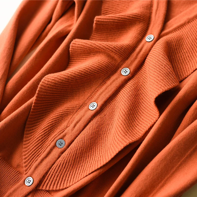 2018 Women Sweaters Cardigans Flare Sleeve V-Neck Knitted Coat Autumn Casual Solid Color Soft Loose Cashmere Wool Sweater Jacket