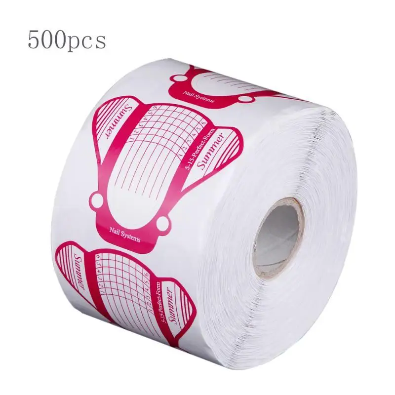 

500 Pcs Practical Nail Forms Acrylic Curve Nails Gel Nail Extension Nail Art Guide Form French DIY Tools Self-Adhesive Forms