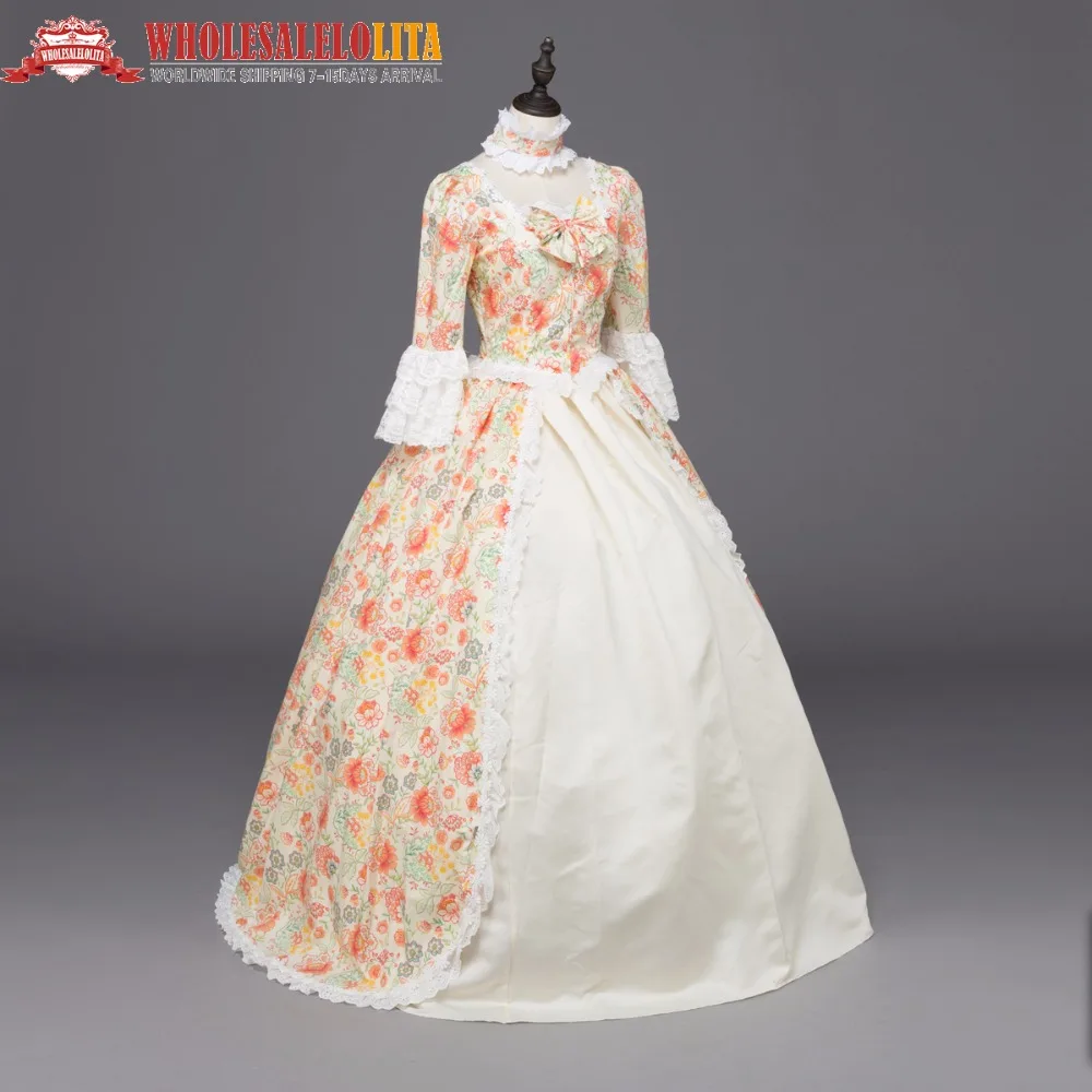 Лидер продаж Платье с принтом Marie Antoinette Renaissance рождественское бальное платье в