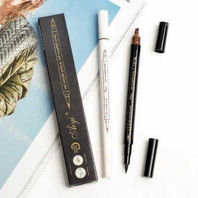 

2in1 fashion microblading eyebrow tattoo pen waterproof liquid eyebrow pen with 5 colors Make Up Beauty Comestics