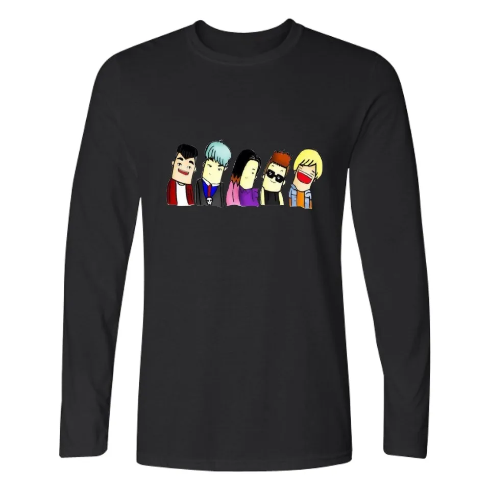 

Bigbang, забавные мультяшные футболки, футболка, модные женские и мужские футболки, спортивные футболки в стиле хип-хоп с длинным рукавом, Футболки унисекс, свитшоты, топы