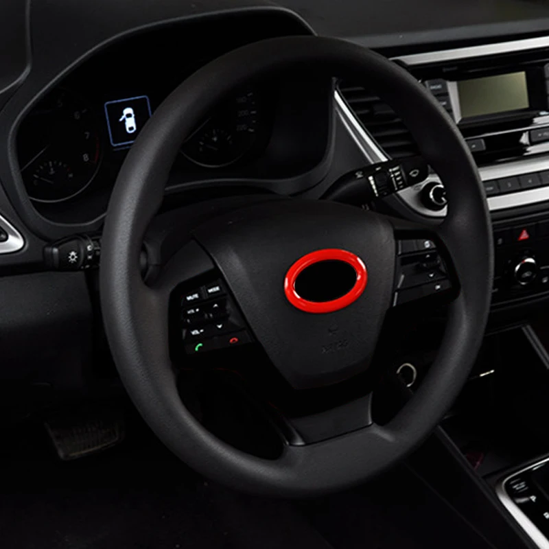 

Red Inner Steering Wheel Center Mark Cover Trim ABS 1pcs For Hyundai Verna Accent Solaris 2018 Car-styling accessories