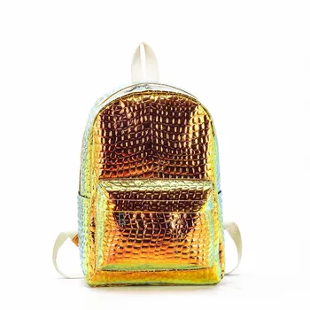 

big Backpack Women Backpack Mini Travel Bags Silver Laser Backpack Women Girls Shoulder Bag Stone pattern Holographic Backpack