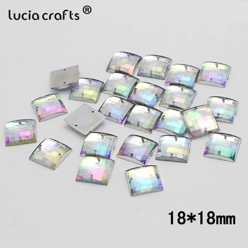 20/25/50/100pcs Multi Shapes AB Color Acrylic Crystal Stone Flatback Rhinestone Beads DIY Sew On Clothing Bags Accessories D1303