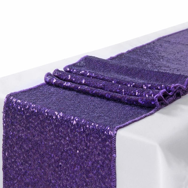 30x180 см 12X72inchSparkly фиолетовые блестки настольная дорожка для свадебной вечеринки Рождественская скатерть для стола украшения