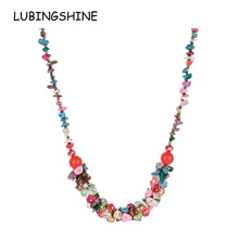 LUBINGSHINE, женское ожерелье с натуральным камнем, гравий, Подвески, s Чокеры для девочек, ручная работа, массивное ожерелье, праздничное модное ювелирное изделие